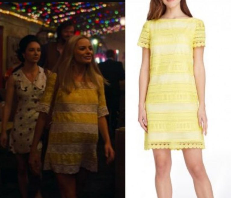 Once Upon a Time in Hollywood: Sharon’s Yellow Lace Stripe Dress