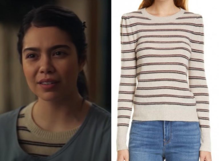 All Together Now: Amber’s Beige Striped Sweater