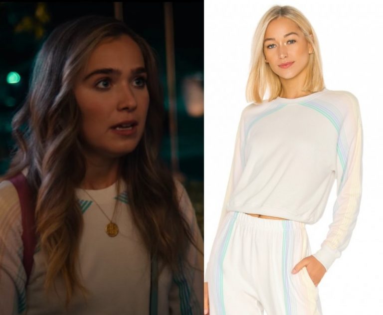 Unpregnant: Veronica’s White Rainbow Stripe Sleeve Sweater