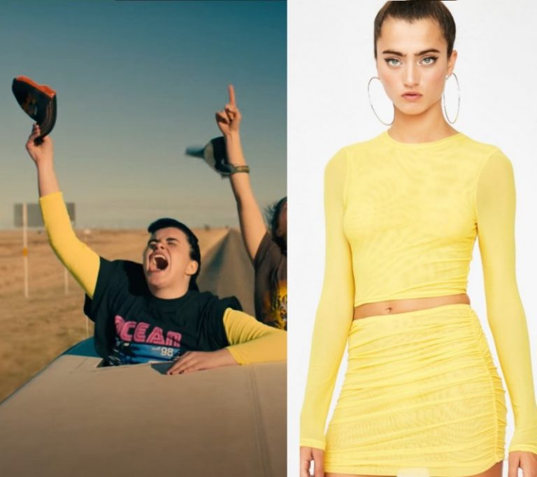 Unpregnant: Bailey’s Yellow Mesh Long Sleeve Top