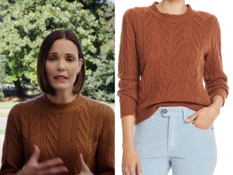 The Babysitter – Killer Queen: Phyliss’ Brown Cable Knit Sweater