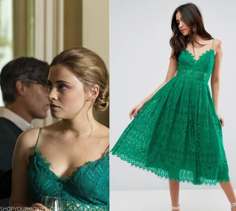 After We Collided: Tessa's Green Lace Cami Dress – Shopyourmovies