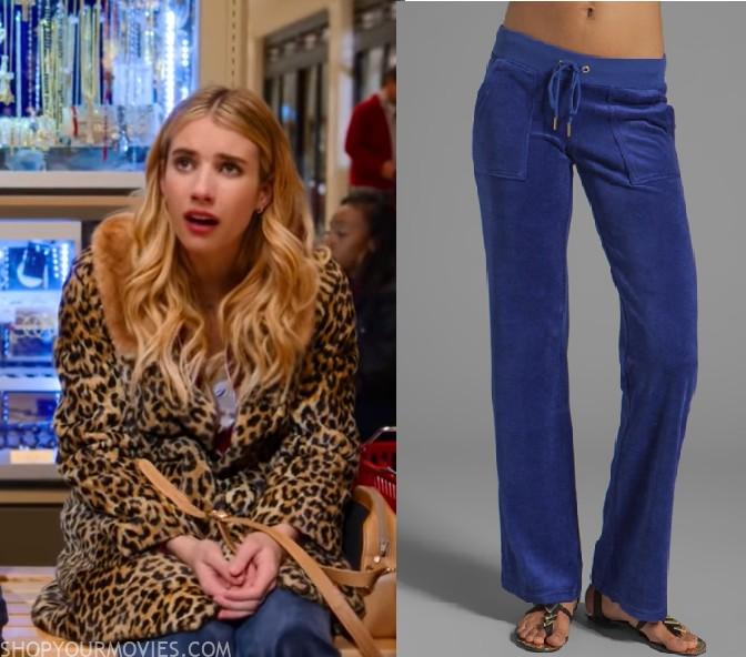 Holidate: Sloane’s Blue Velour Track Pants