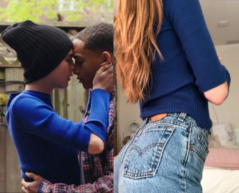 Life in a Year: Isabelle’s Blue Slit Elbow Sweater