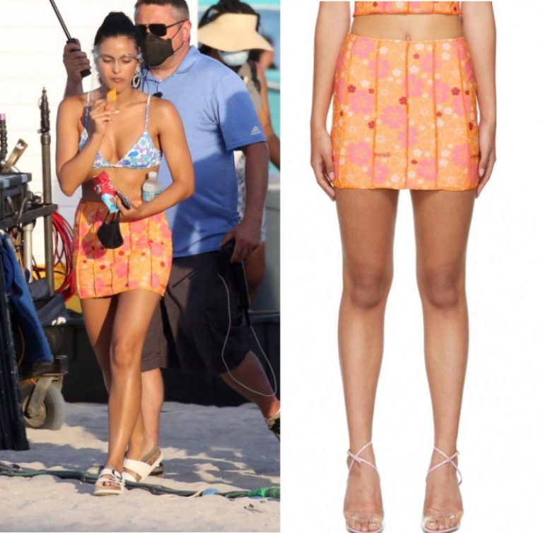 Strangers: Drea’s Orange Floral Retro Mini Skirt