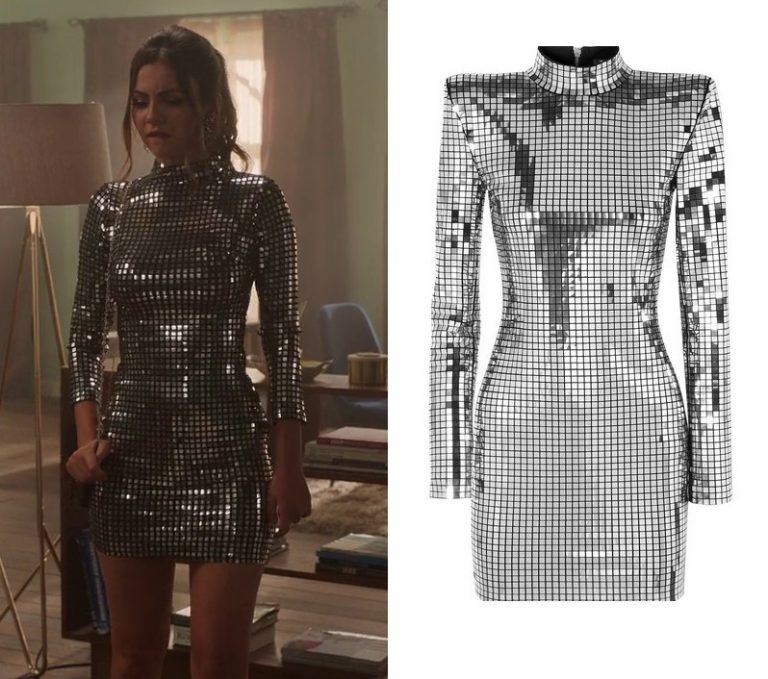 Afterlife of the Party: Cassie’s Silver Mirror Long Sleeve Dress