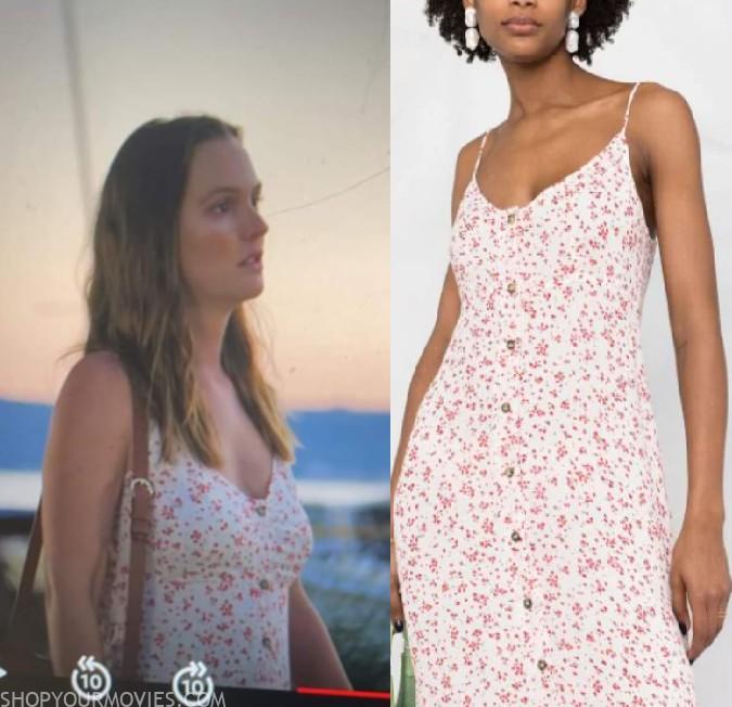 The Weekend Away: Beth’s White & Pink Floral Button Front Dress