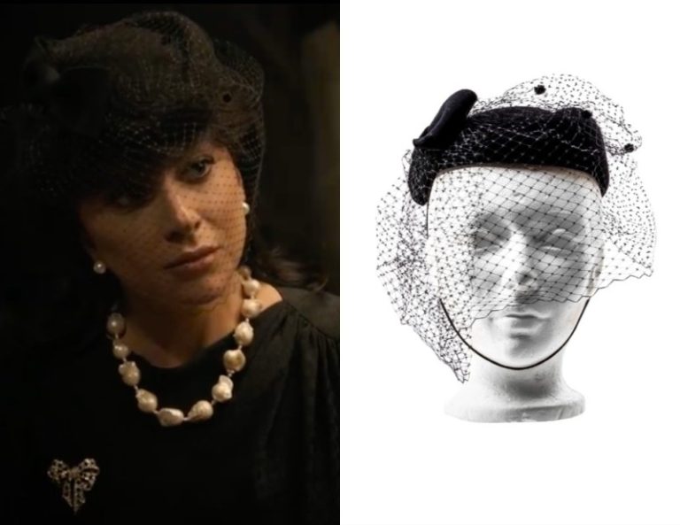 House of Gucci: Patrizia’s Black Hat With Veil