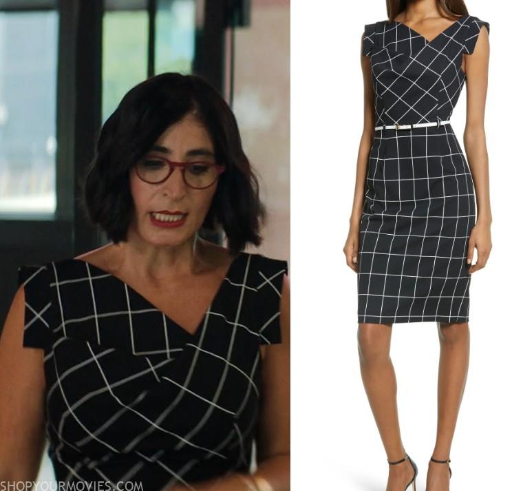 Not Okay: Black Grid Print Dress