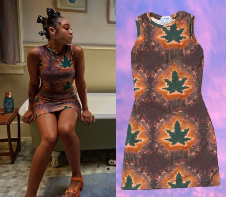 Look Both Ways: Cara’s Weed Leaf Print Sleeveless Dress
