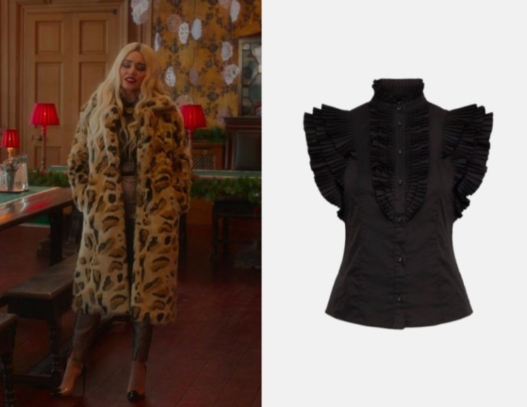 The Princess Switch 3 – Romancing the Star: Fiona’s Black Ruffle Blouse