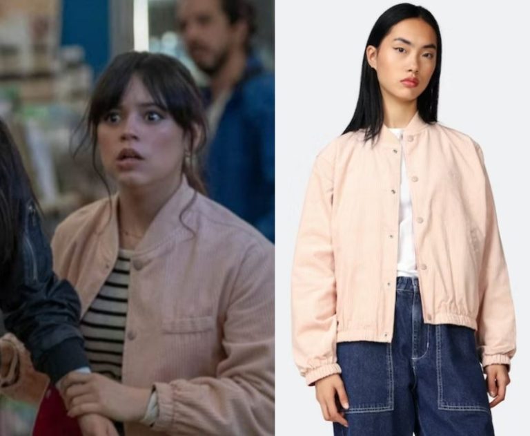 Scream VI: Tara’s Pink Cord Bomber Jacket