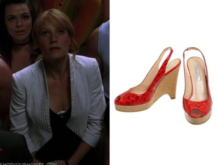 Iron Man: Deleted Scene Pepper’s Red Alligator Peep Toe Wedges