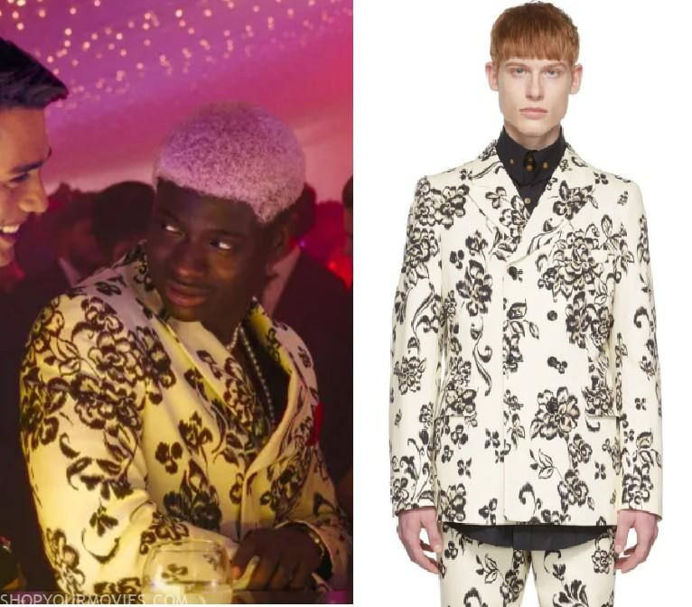 Red White and Royal Blue: Black & White Floral Blazer