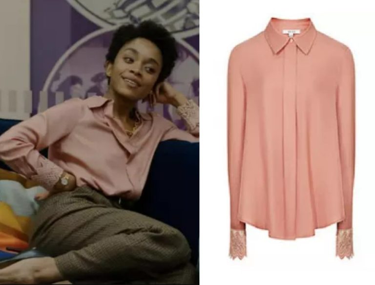 Red White and Royal Blue: Nora’s Pink Lace Cuff Blouse