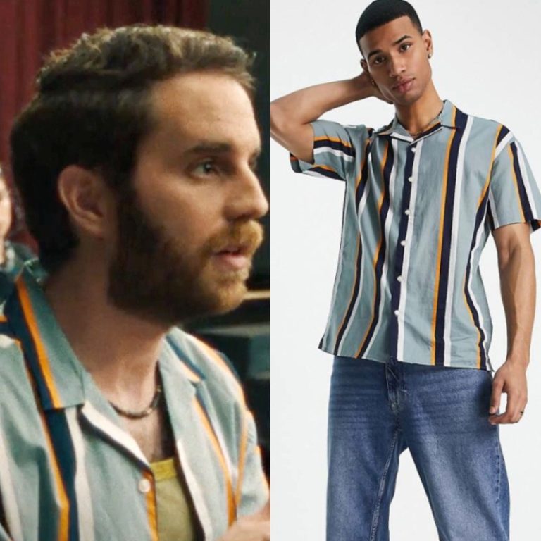 Theater Camp: Amos’ Striped Button Down Shirt