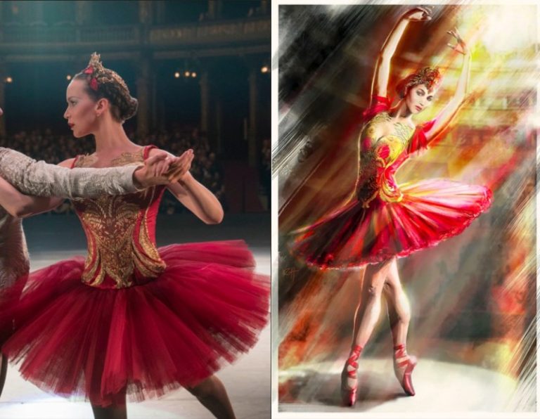 Red Sparrow: Dominika’s Red and Gold Ballet Costume