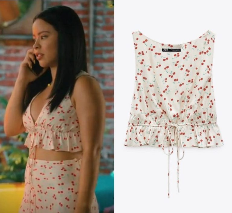 The Re-Education of Molly Singer: Lindsay’s White/Red Cherry Print Crop Top