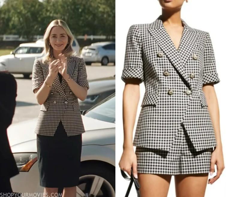 Pain Hustlers: Liza’s Black & White Plaid Short Sleeve Blazer