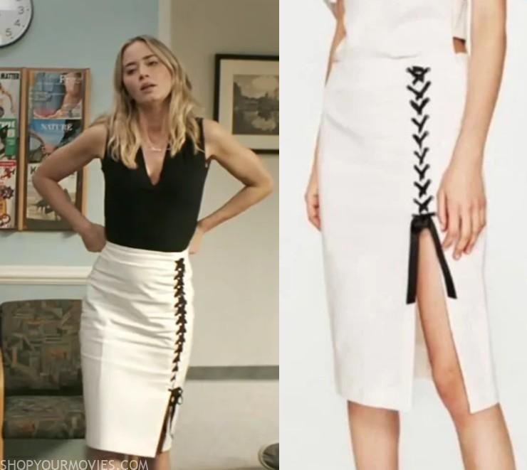 Pain Hustlers: Liza’s White Lace Up Side Pencil Skirt
