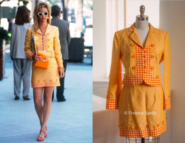Romy and Michele’s High School Reunion: Michele’s Orange Gingham Jacket and Skirt