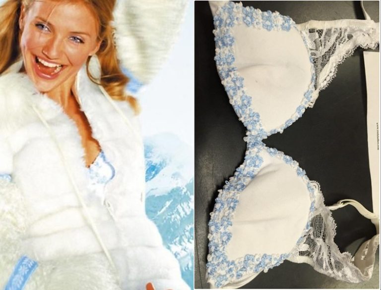 Charlie’s Angel’s: Full Throttle: Natalie’s white lace bra with blue flowers