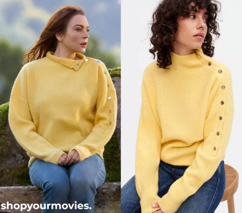 Irish Wish:  Maddie Kelly’s Yellow Button Sleeve Sweater
