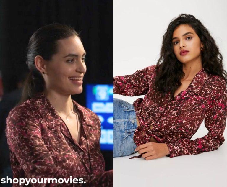 Trust: Abstract Print Tie-Front Blouse