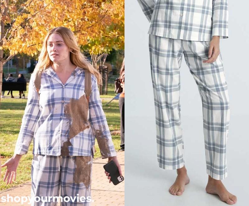 Beautiful Disaster: Abby’s White/Blue Pajama Bottom