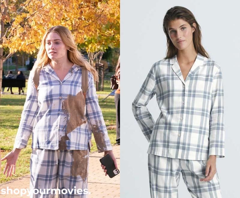 Beautiful Disaster: Abby’s White/Blue Pajama Shirt