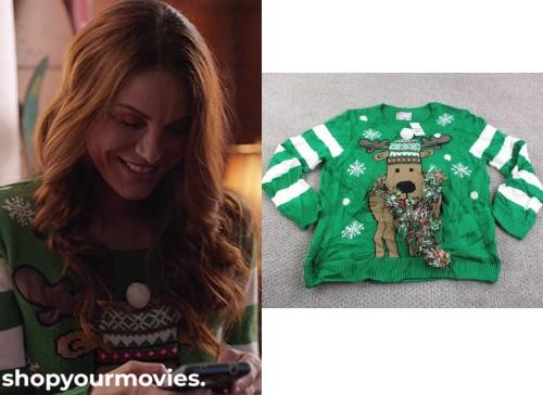 The Christmas Contract: Naomi’s Reindeer Green Sweater