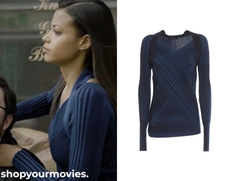 Charlie’s Angels: Jane’s Blue V-Neck Sweater