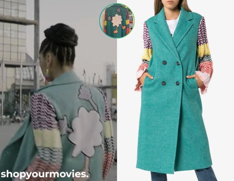 Charlie’s Angels: Knit-Sleeve Green Coat
