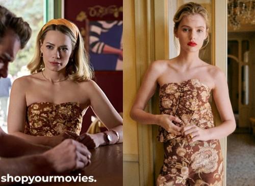 Savoring Paris: Ella’s Brown Floral Sleveless Top