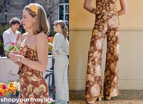 Savoring Paris: Ella’s Brown Floral Trousers