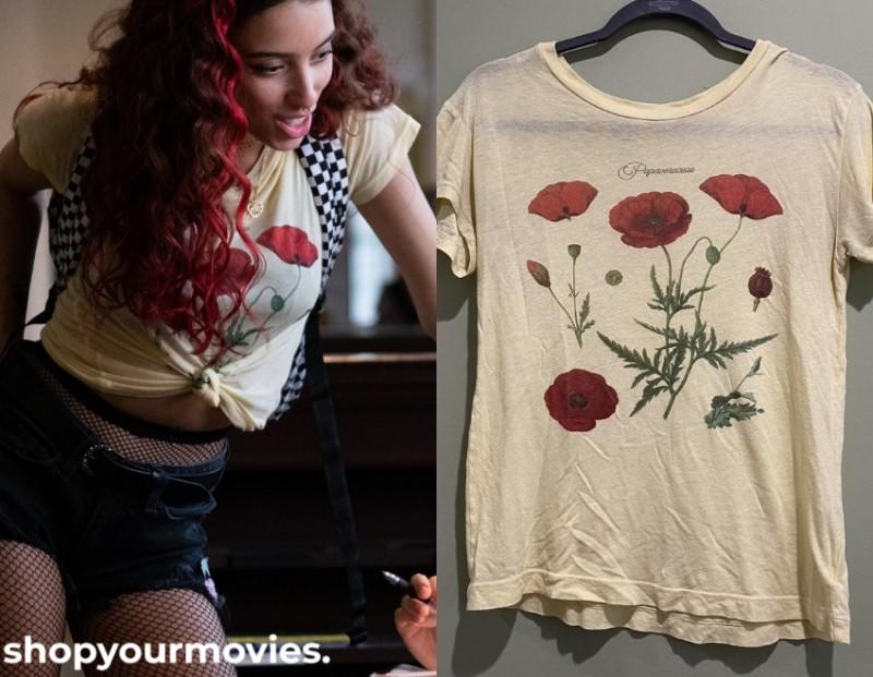 After: Steph’s Yellow Tee with Poppies