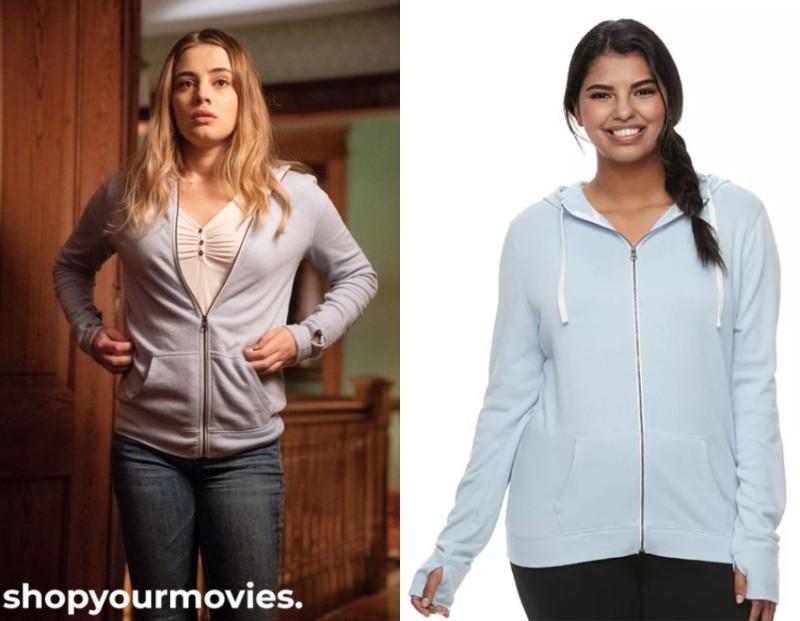 After: Tessa’s Baby Blue Zip-Up Hoodie