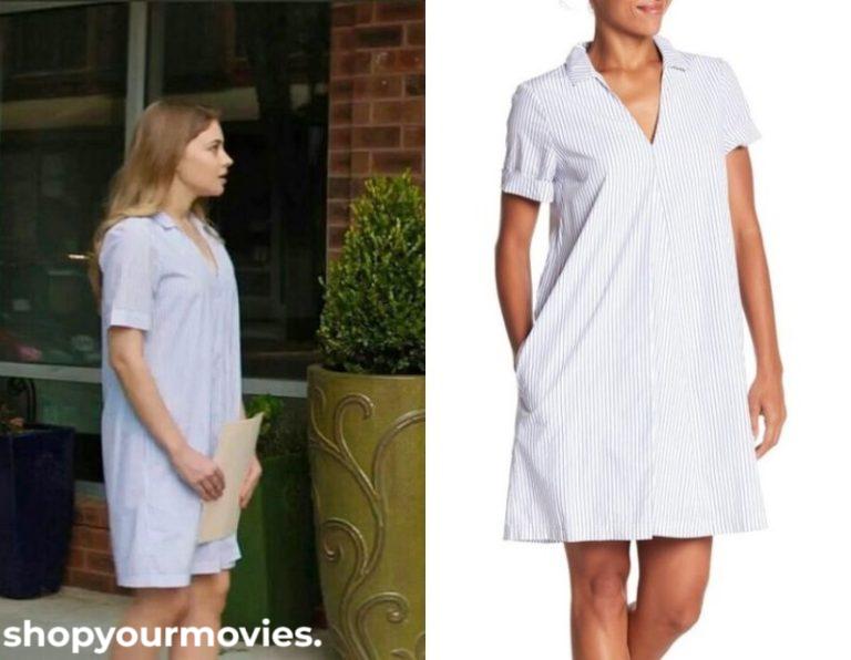 After: Tessa’s White/Blue Striped Dress