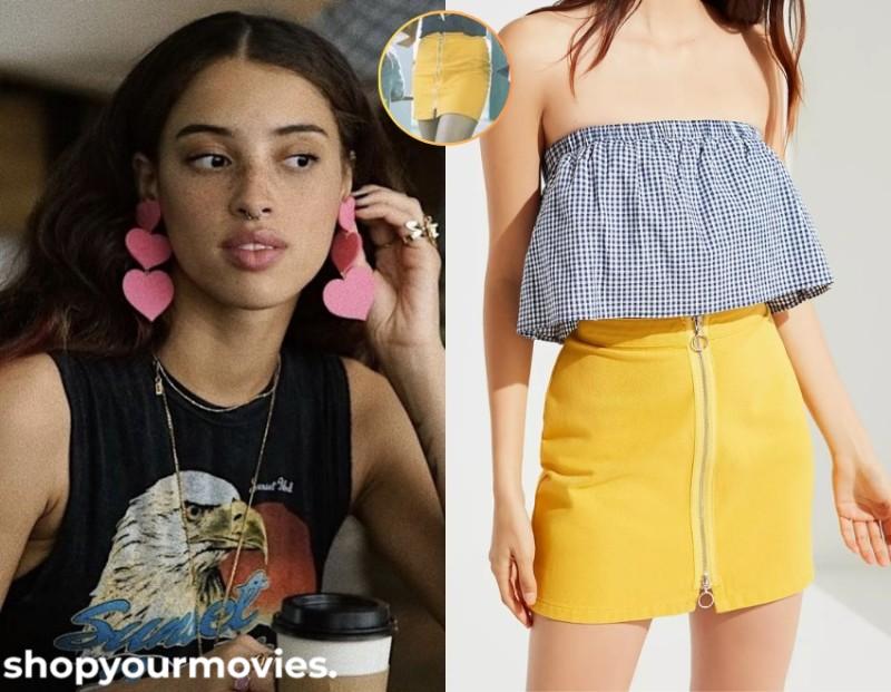 After: Steph’s Yellow Zip Front Mini Skirt