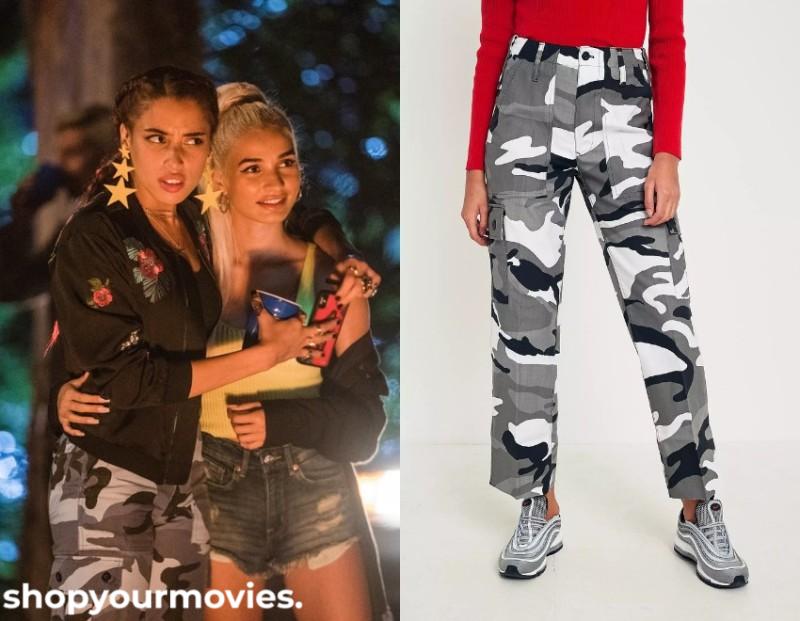 After: Steph’s Black/White Camo Cargo Trousers