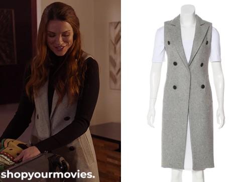 The Christmas Contract: Naomi’s Grey Sleveless Long Cardigan Sweater