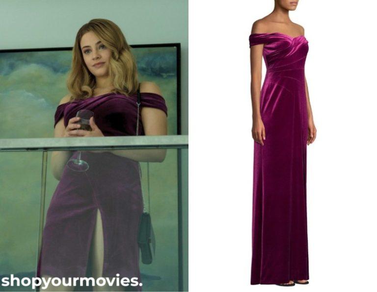 After We Collided: Tessa’s Off-Shoulder Velvet Gown