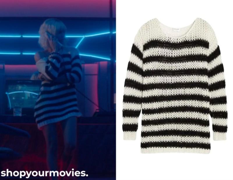 Atomic Blonde: Lorraine’s Striped Sweater Dress