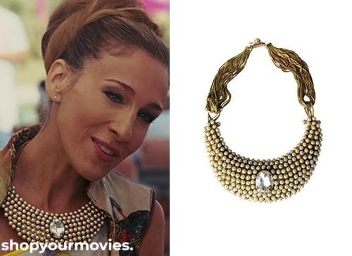 Sex and The City 2: Carrie’s Bib Necklace with Swarovski and Center Crystal