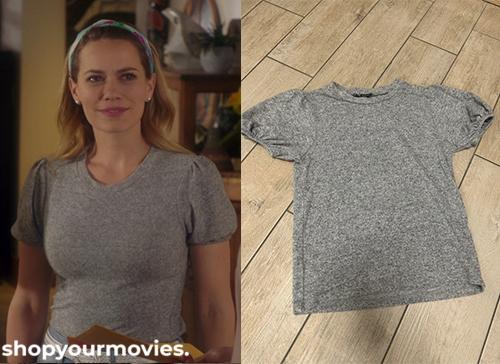 Just My Type: Vanessa’s Grey Shirt with Puff Sleeves