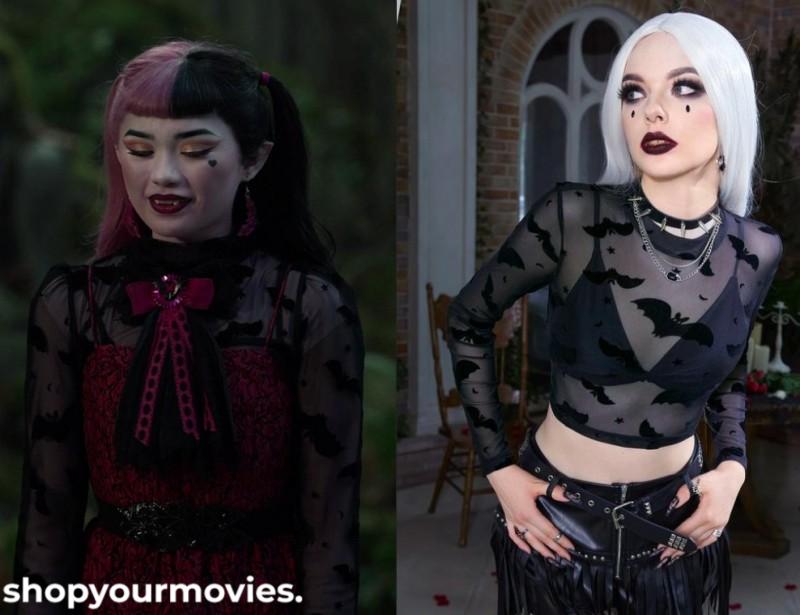 Monster High 2: Draculaura’s Bat Print Mesh Top