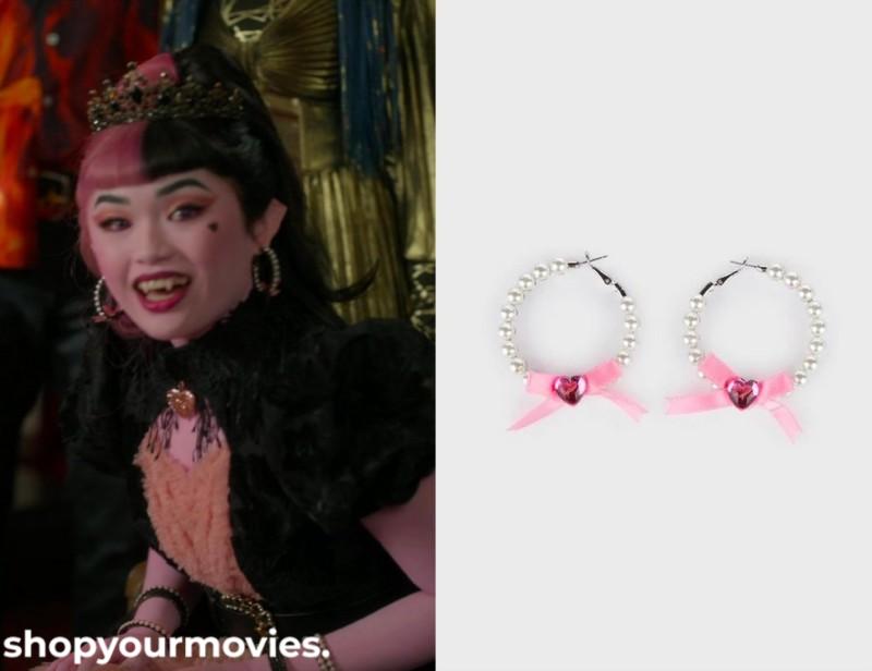 Monster High 2: Draculaura’s Pearl Hoop Earrings with Pink Bows
