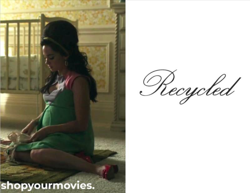 Priscilla: Priscilla’s Sleeveless Green and Pink Dress