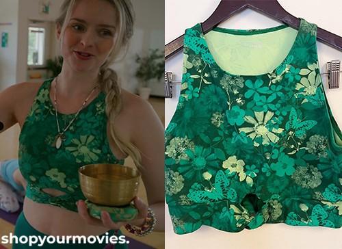 The More Love Grows: Yoga Instructor’s Green Floral Sleveless Top
