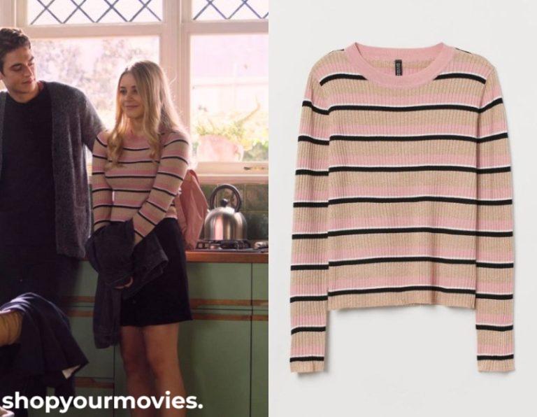 After We Fell: Tessa’s Beige/Pink Striped Long Sleeve Top